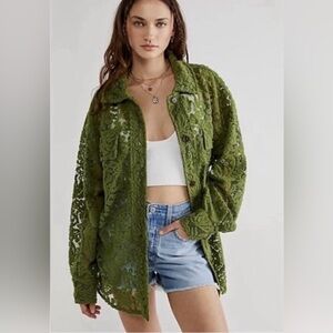 Free People | Green Lace Ruby Shacket
